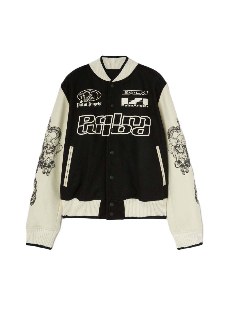 Palm Angels Lunar New Year Varsity Jacket Black/Off White