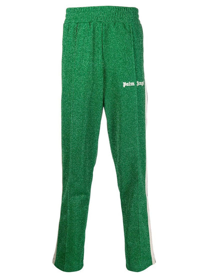 Palm Angels Lurex Track Pants Green/White