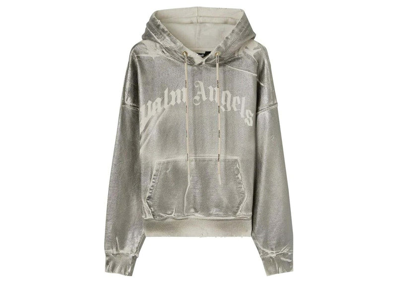 Palm Angels Metallic Hoodie Grey