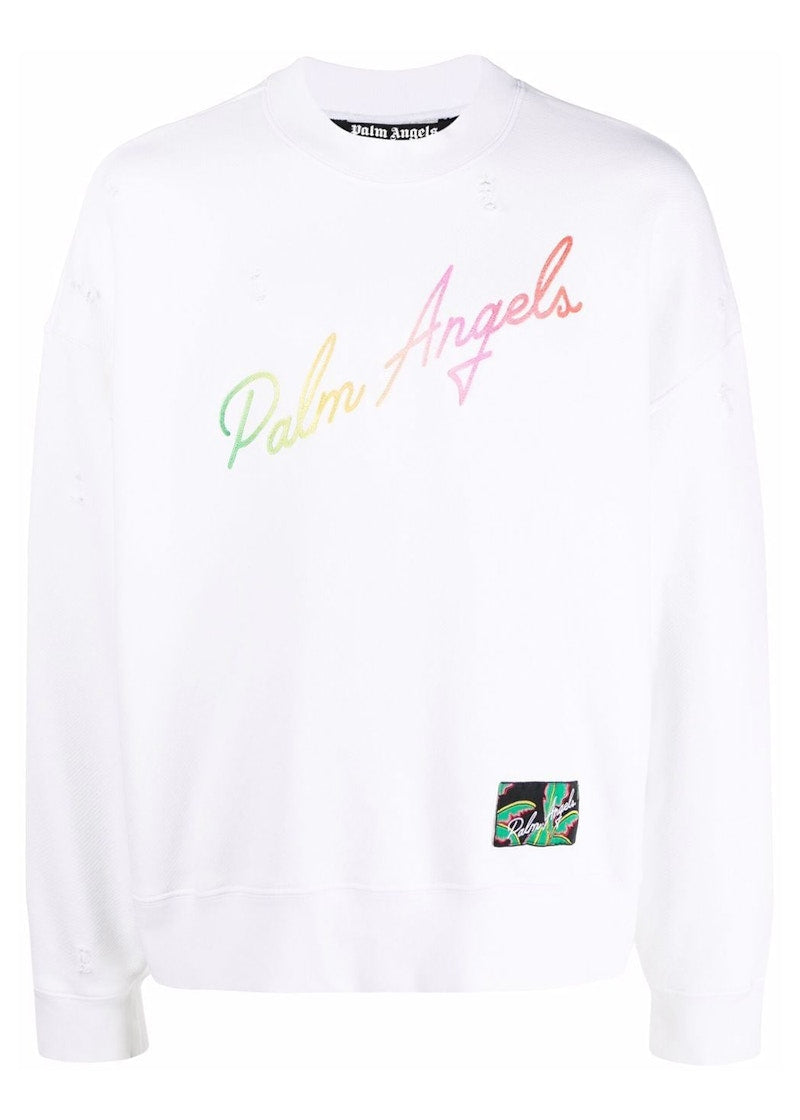 Palm Angels Miami Logo Crewneck White