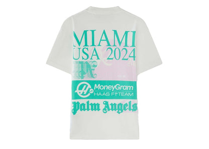 Palm Angels Miami MoneyGram HAAS F1 Team T-Shirt White/Light Green