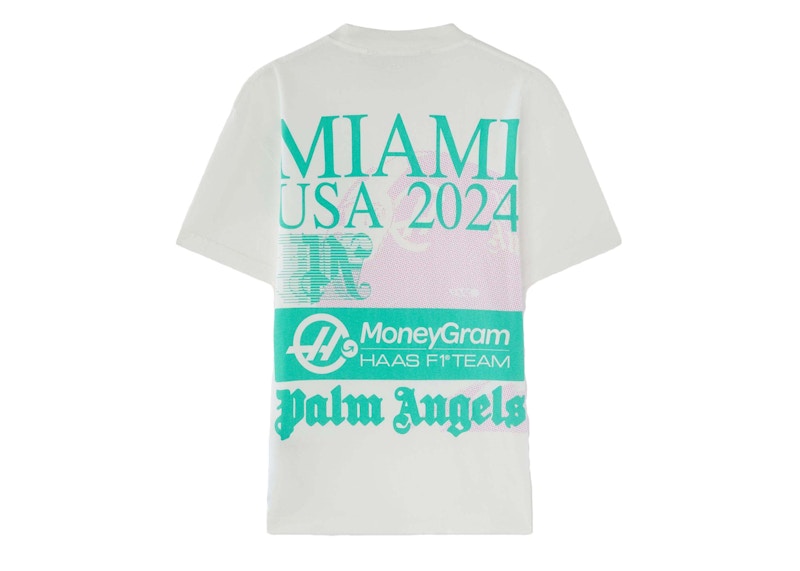 Palm Angels Miami MoneyGram HAAS F1 Team T-Shirt White/Light Green