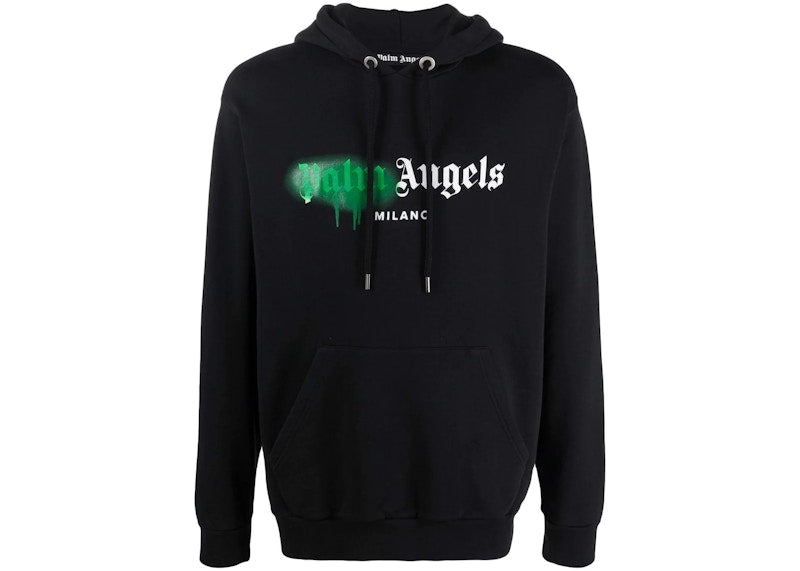 Palm Angels Milano Sprayed Logo Hoodie Black