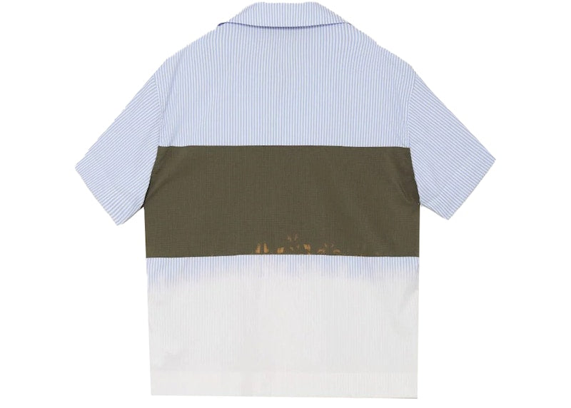 Palm Angels Military Bowling Shirt Blue