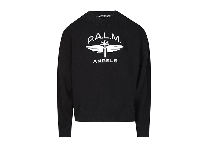 Palm Angels Military Wings Logo Crewneck Black/White