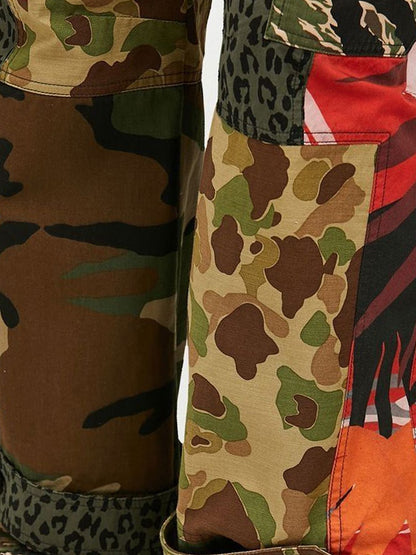 Palm Angels Mixed PXP Fabric Cargo Pants Military/Black