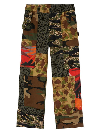 Palm Angels Mixed PXP Fabric Cargo Pants Military/Black