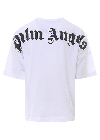 Palm Angels Mock Neck Logo Oversized T-Shirt White/Black SS22