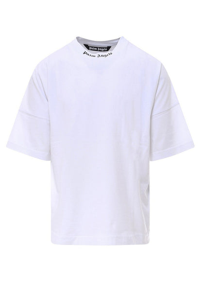 Palm Angels Mock Neck Logo Oversized T-Shirt White/Black SS22