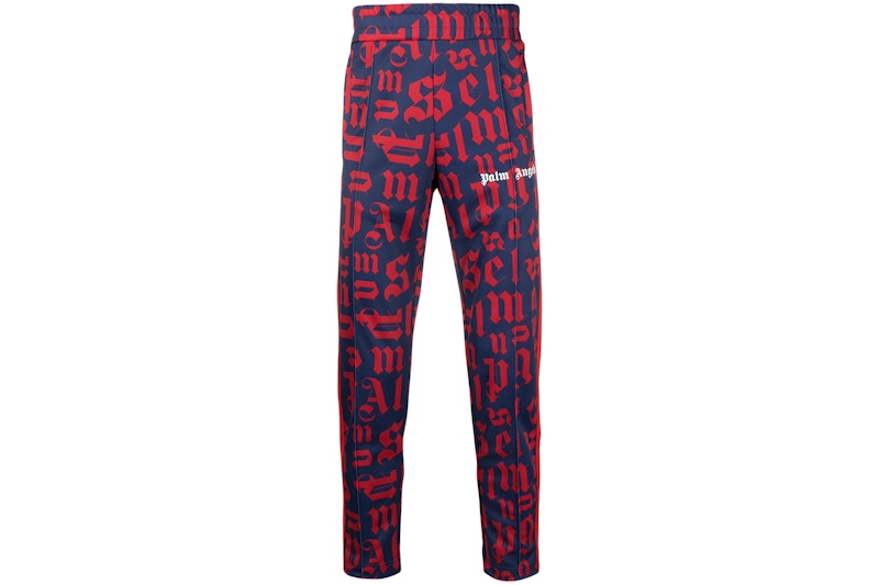 Palm Angels Monogram Slim Fit Track Pants Blue/Red