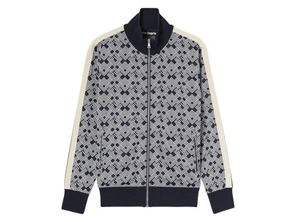 Palm Angels Monogram Track Jacket Navy Blue/Off White