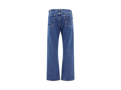 Palm Angels Monogram Workwear Denim Jeans Blue