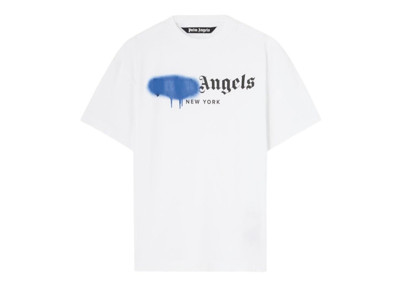 Palm Angels New York Sprayed Logo T-Shirt White/Blue