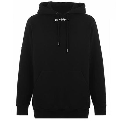 Palm Angels Over The Head Logo Hooded Sweatshirt Black