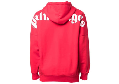 Palm Angels Oversized Logo Popover Sweatshirt Red/White