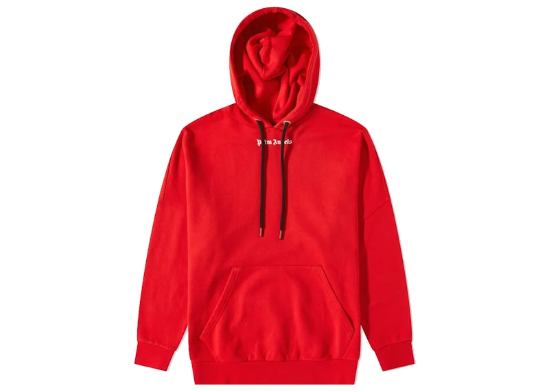Palm Angels Oversized Logo Popover Sweatshirt Red/White