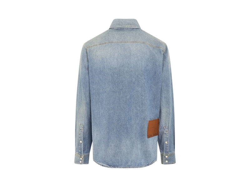 Palm Angels PA Monogram Denim Shirt Blue