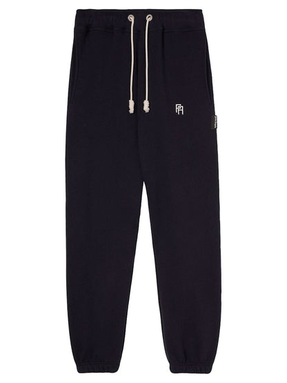 Palm Angels PA Monogram Embroidered Slim Sweatpants Navy Blue/White