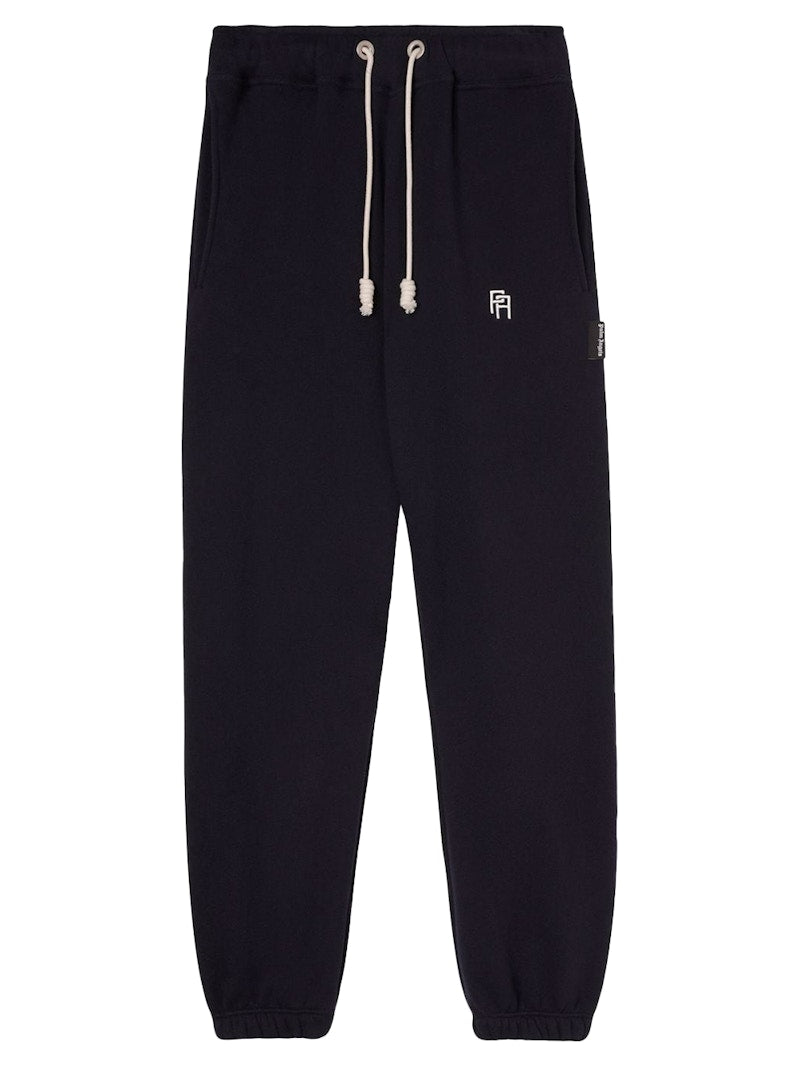 Palm Angels PA Monogram Embroidered Slim Sweatpants Navy Blue/White