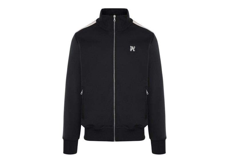 Palm Angels Pa Monogram Nylon Full-Zip Sweatshirt Black