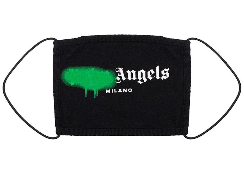 Palm Angels Paint Logo Face Mask Black/Green