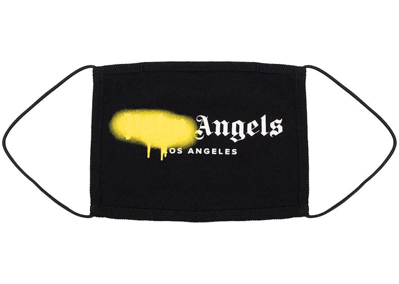 Palm Angels Paint Logo Face Mask Black/Yellow