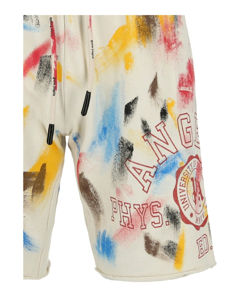 Palm Angels Painted College Sweatshorts White