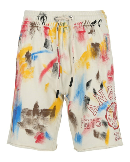 Palm Angels Painted College Sweatshorts White