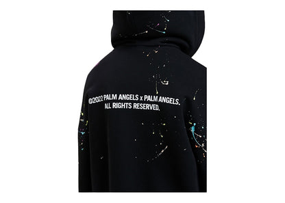 Palm Angels Painted Palm Tree Hooded Sweatshirt Black/White
