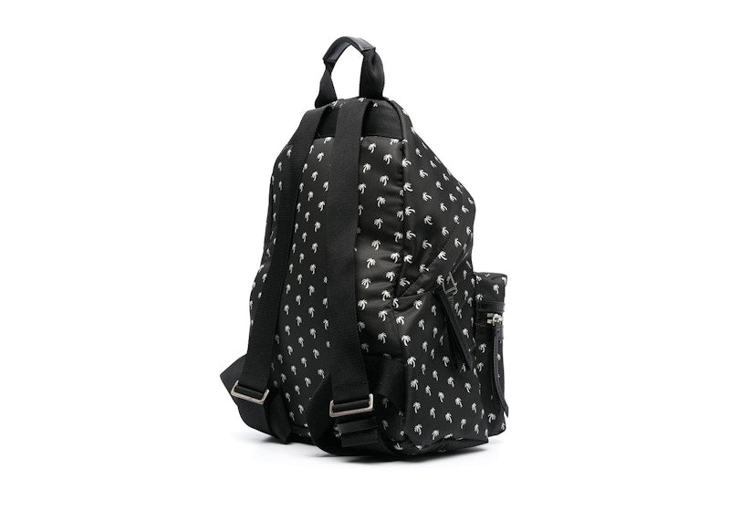 Palm Angels Palm Logo Allover Print Backpack Mini Black/White