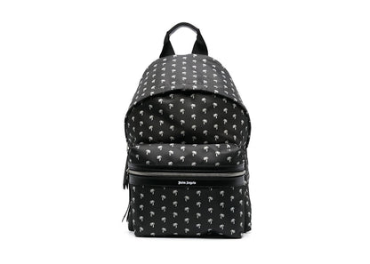 Palm Angels Palm Logo Allover Print Backpack Mini Black/White