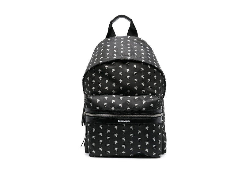 Palm Angels Palm Logo Allover Print Backpack Mini Black/White