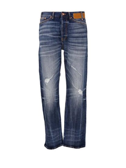 Palm Angels Palm Logo Straight Fit Jeans Blue
