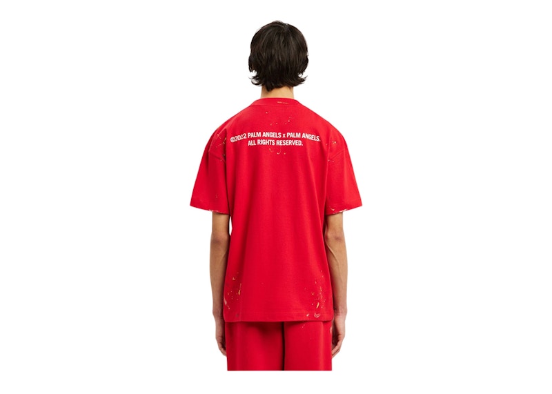 Palm Angels Palm Painted T-Shirt Red/Yellow/Black
