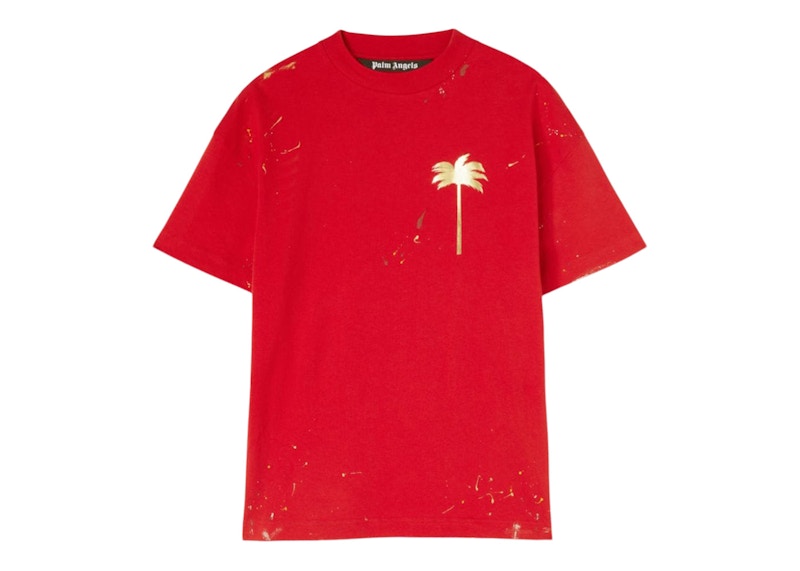 Palm Angels Palm Painted T-Shirt Red/Yellow/Black