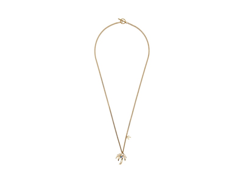 Palm Angels Palm Rhinestone Necklace Gold