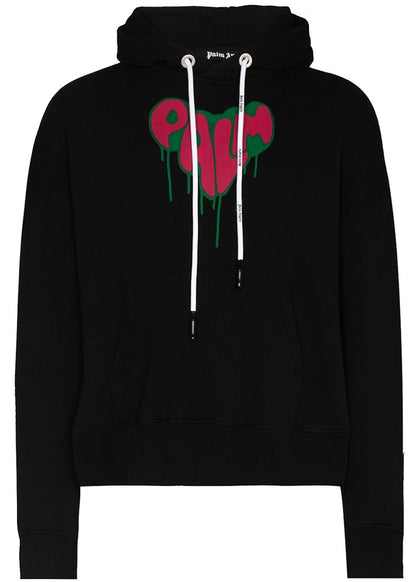Palm Angels Palm Spray Heart Hoodie Black Red Green