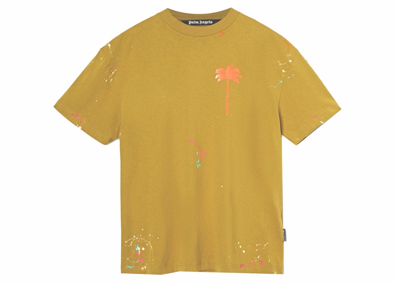 Palm Angels Palm Tree Painted T-shirt Brown/Orange