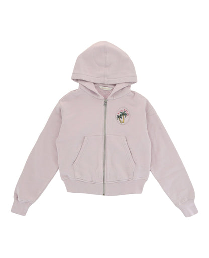 Palm Angels Palm Tree Zip-Up Hoodie Lilac/Green