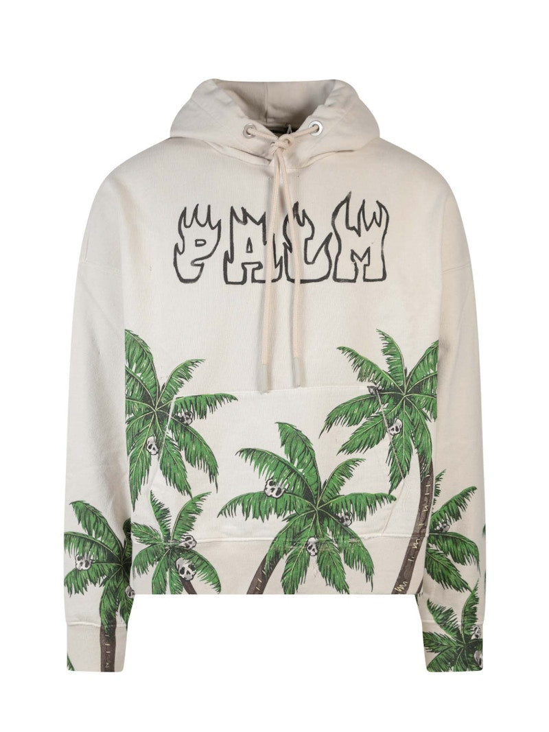 Palm Angels Palms & Skull Vintage Hoodie White/Green
