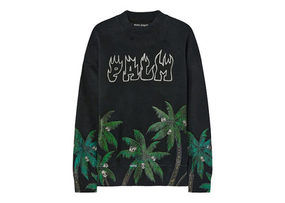 Palm Angels Palms & Skulls Vintage Crewneck Black/Green