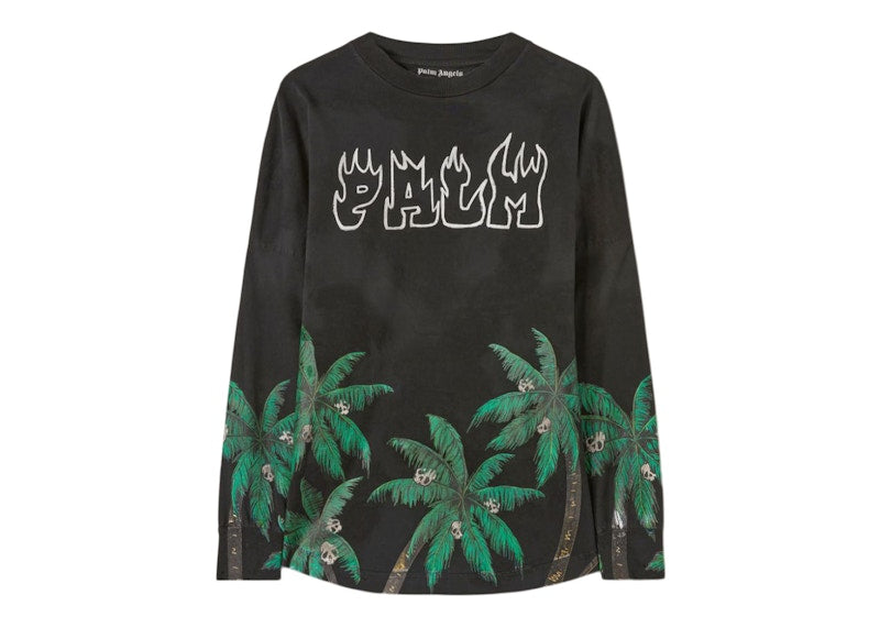 Palm Angels Palms&Skull Over L/S T-Shirt Black/Green