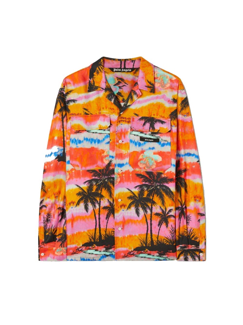Palm Angels Psychedelic Palms Shirt Fuchsia Multicolor