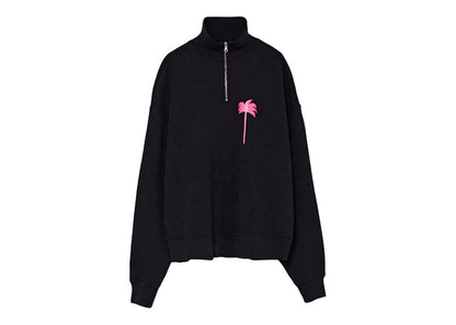 Palm Angels Pxp Turtleneck Sweatshirt Black/Fuchsia