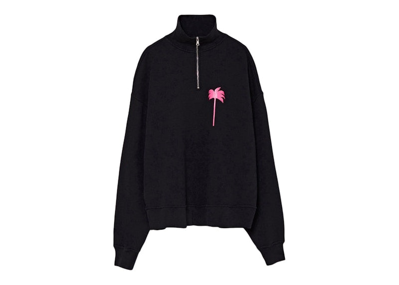 Palm Angels Pxp Turtleneck Sweatshirt Black/Fuchsia