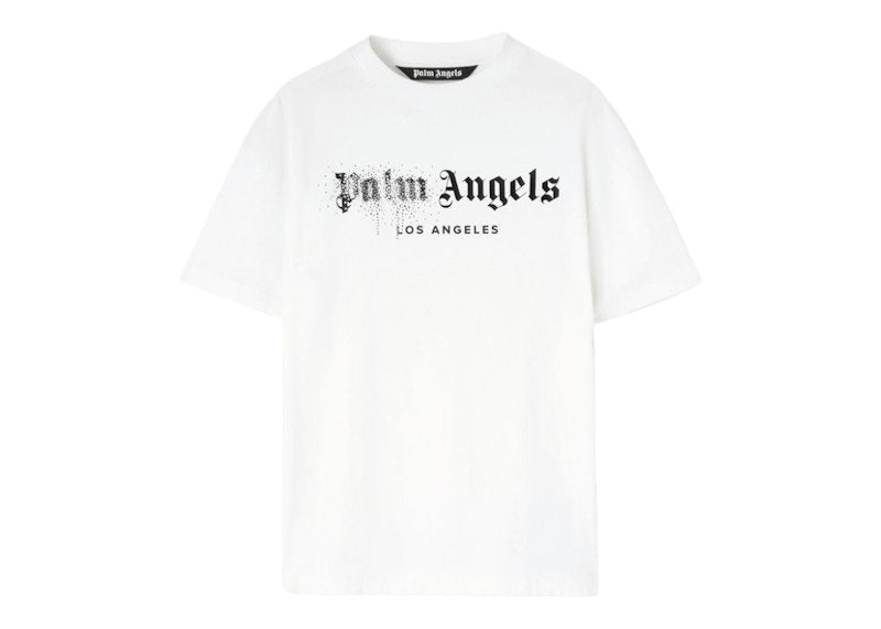 Palm Angels Rhinestone Sprayed Classic T-Shirt White/Black