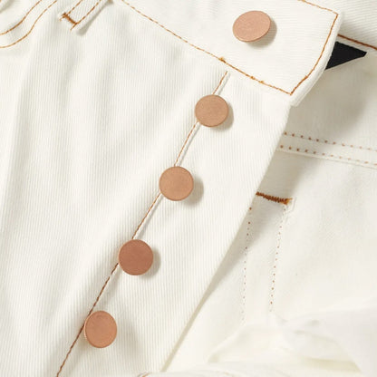 Palm Angels Rose 5 Poket Jeans White