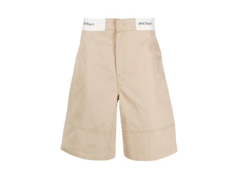 Palm Angels Sartorial Waistband Shorts Beige