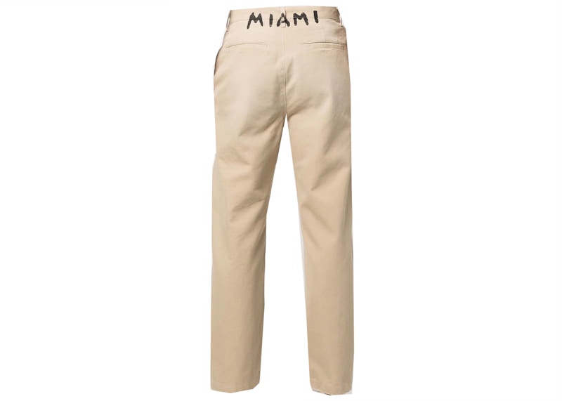 Palm Angels Seasonal Logo Chinos Pants Beige/Black