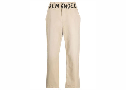 Palm Angels Seasonal Logo Chinos Pants Beige/Black